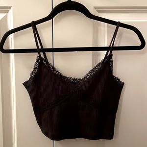 Black cropped top